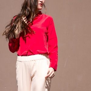 Grana silk shirt in red